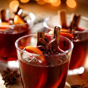 holiday drink with cinnamon stick